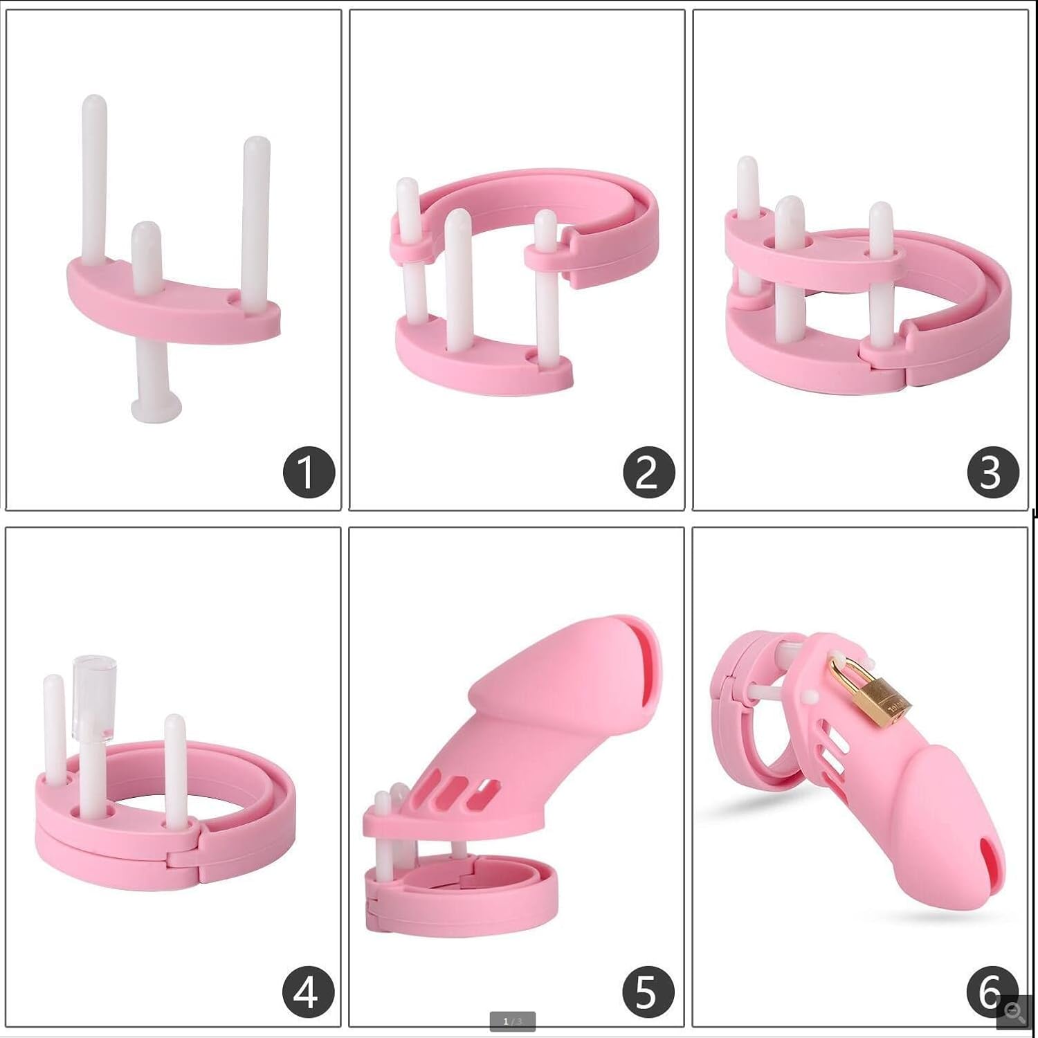 Pleasure Haven Silicone Chastity Cage (Pink)