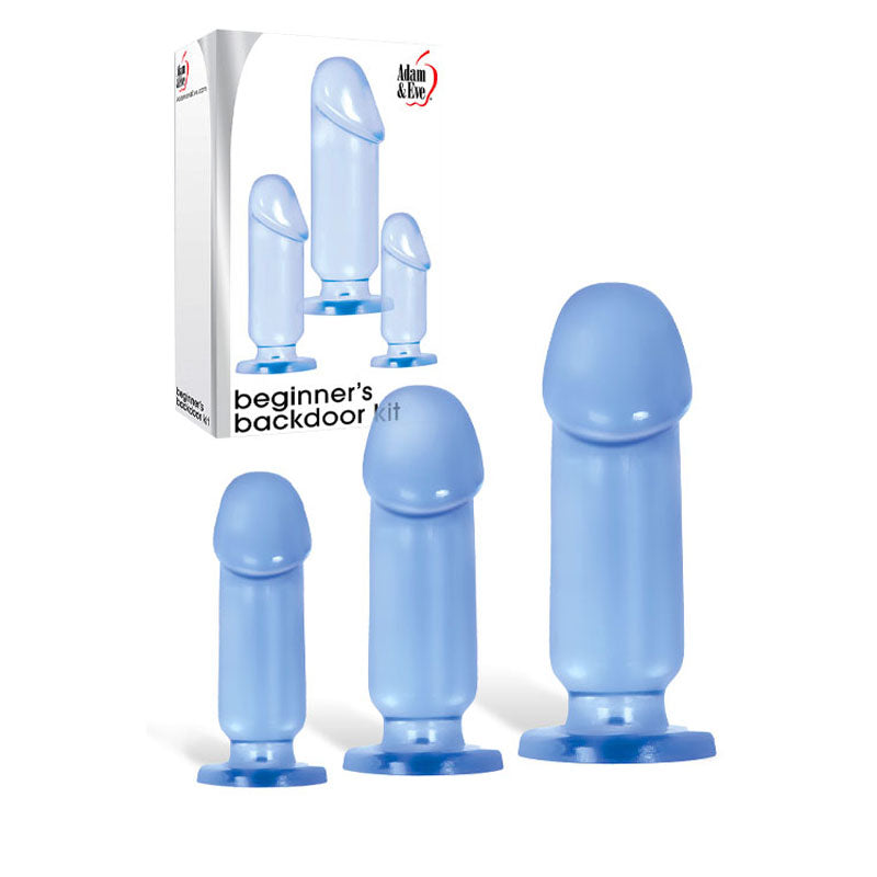 Adam & Eve Beginner's Backdoor Kit - Set of 3 Graduated Sizes with Suction Cup Base
