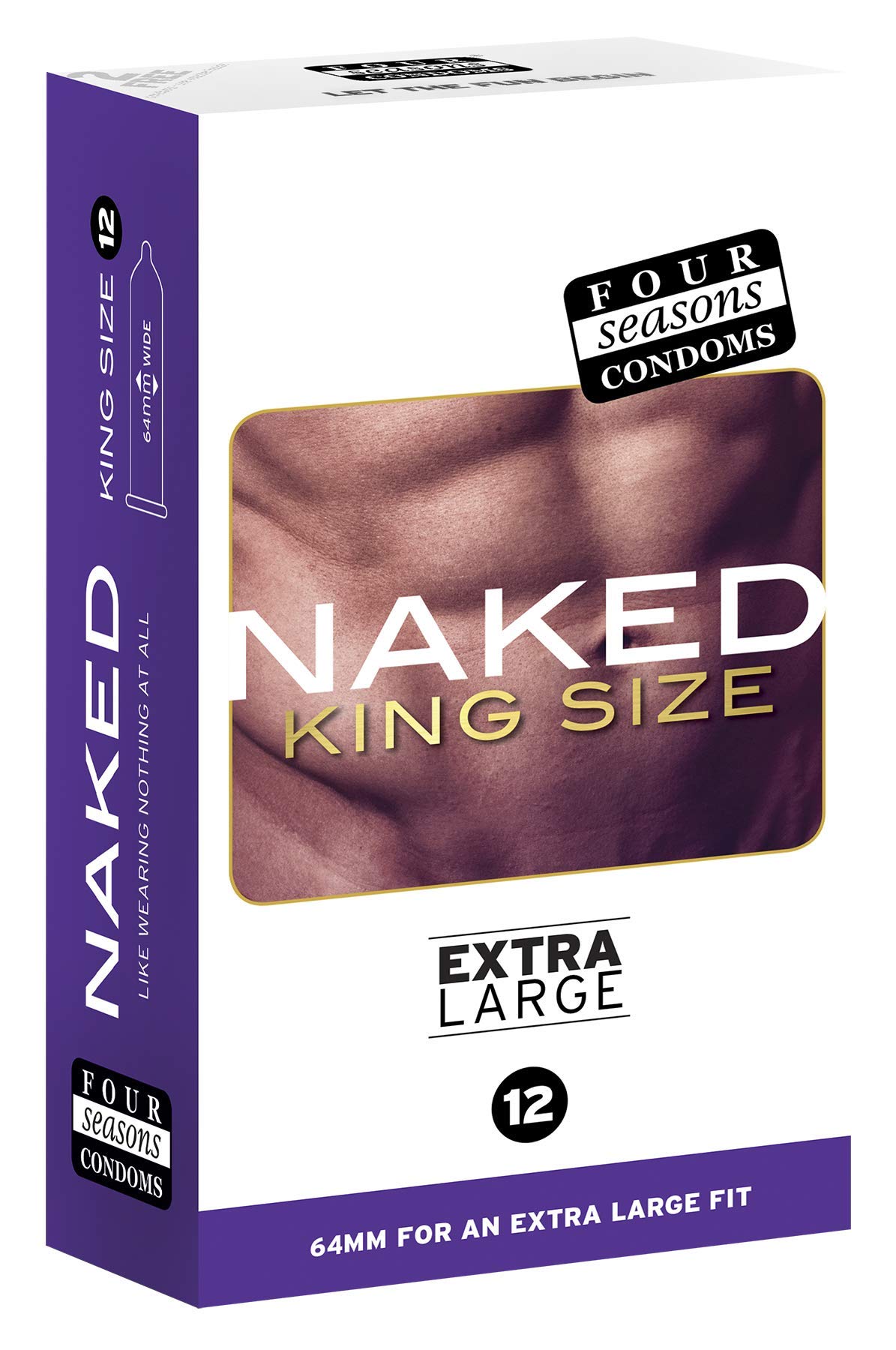 Four Seasons Naked King Size Condoms 12pk + Free Lube Sachets