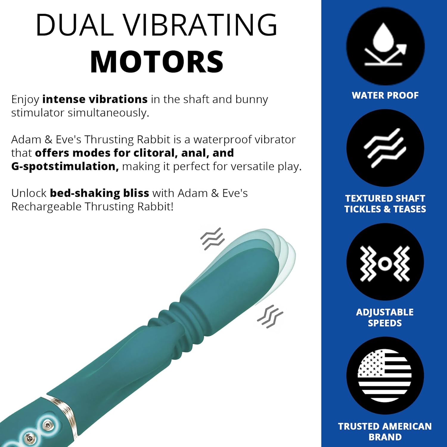 Adam & Eve Heat Me Up Rabbit Vibrator - Warming & Thrusting