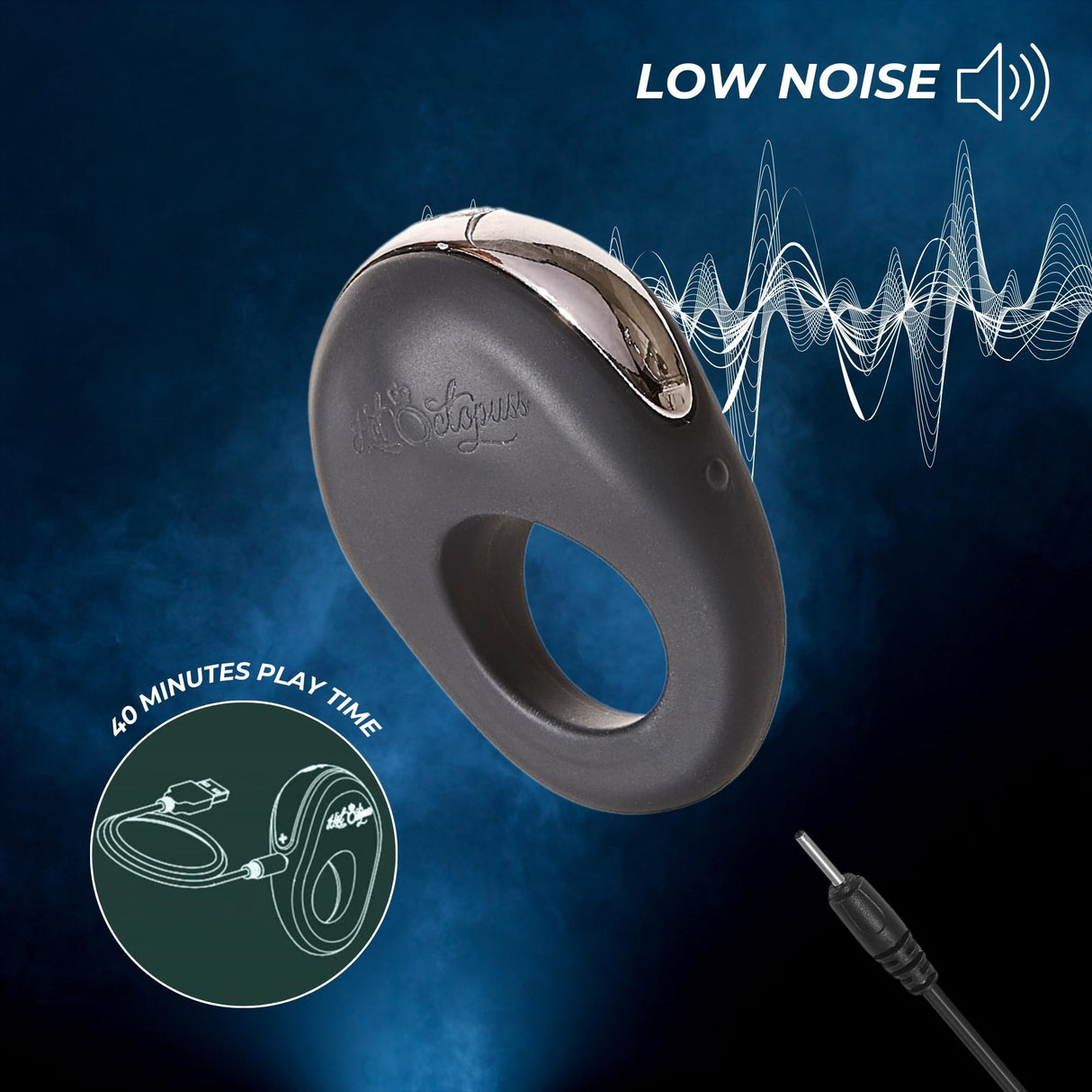 Atom Plus Lux Remote Controlled Dual Vibrating Cock Ring - Whisper Quiet & Waterproof