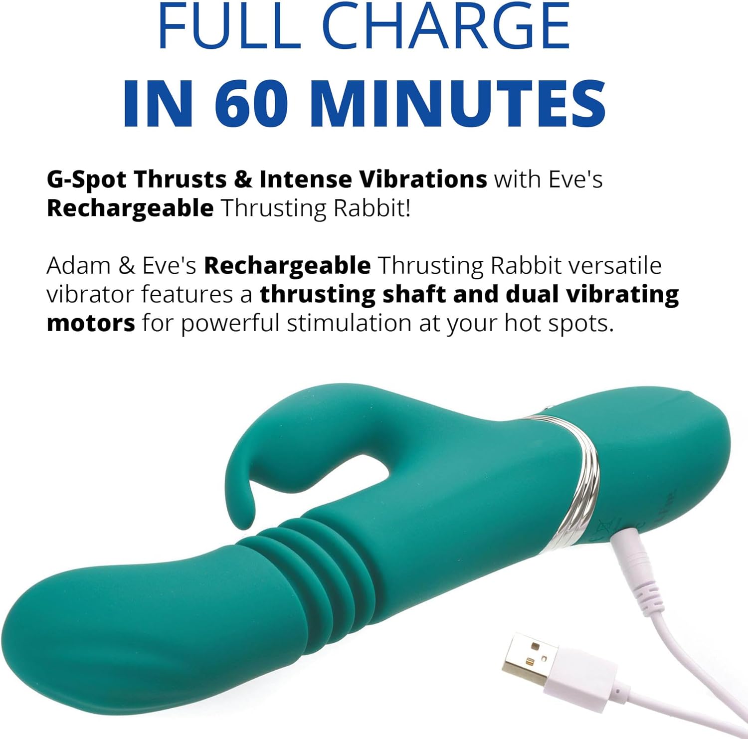 Adam & Eve Heat Me Up Rabbit Vibrator - Warming & Thrusting