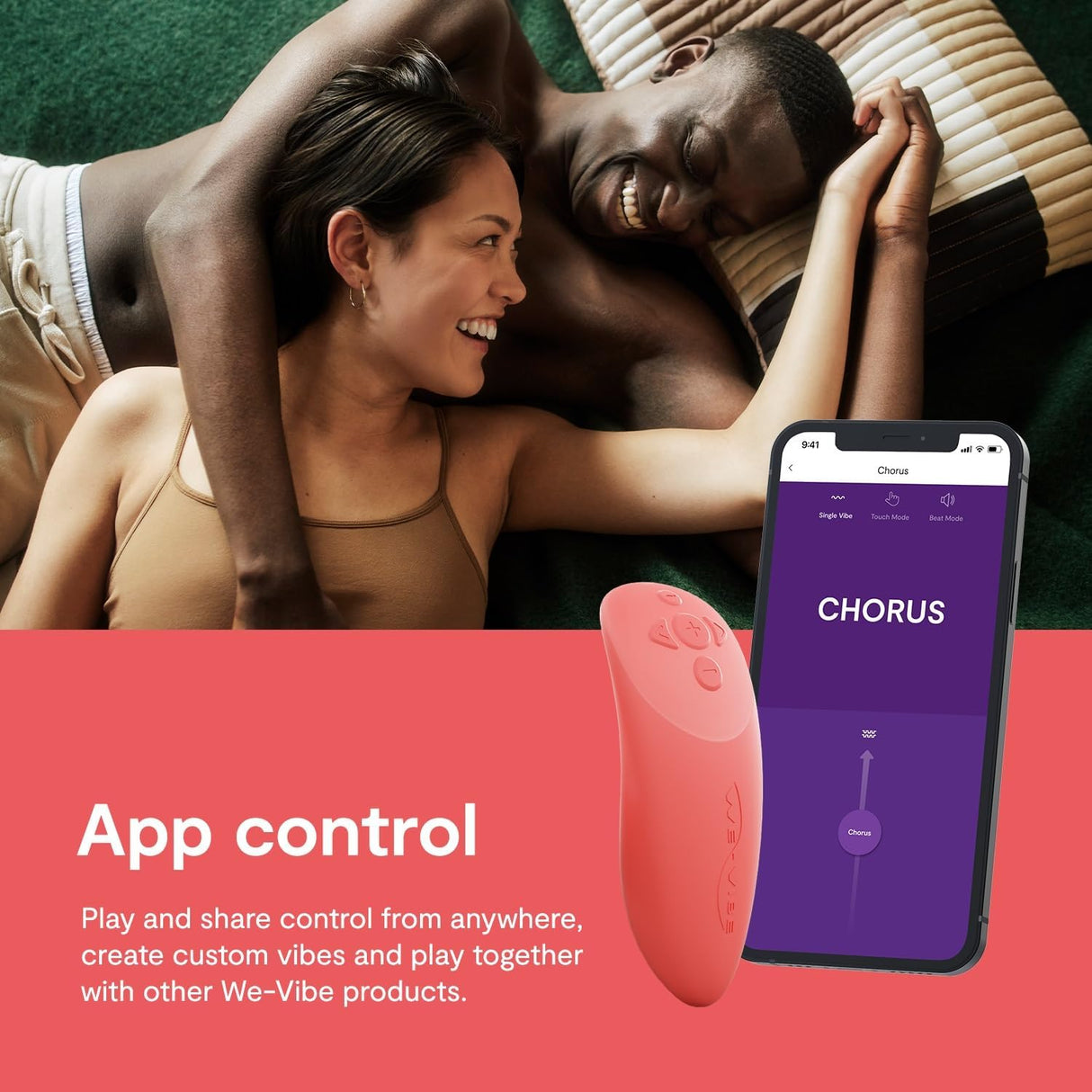 Chorus by We-Vibe - Adjustable Couples Vibrator - App Controlled & Waterproof (Orange)