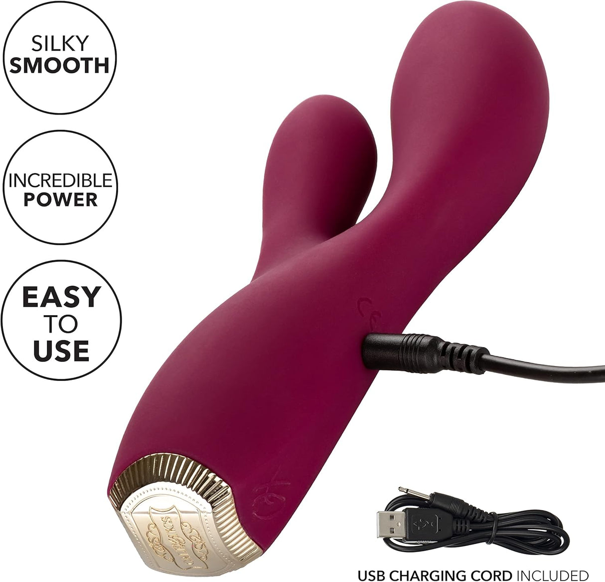 CalExotics Uncorked Cabernet – Luxurious Dual Massager with 10 Vibration Speeds