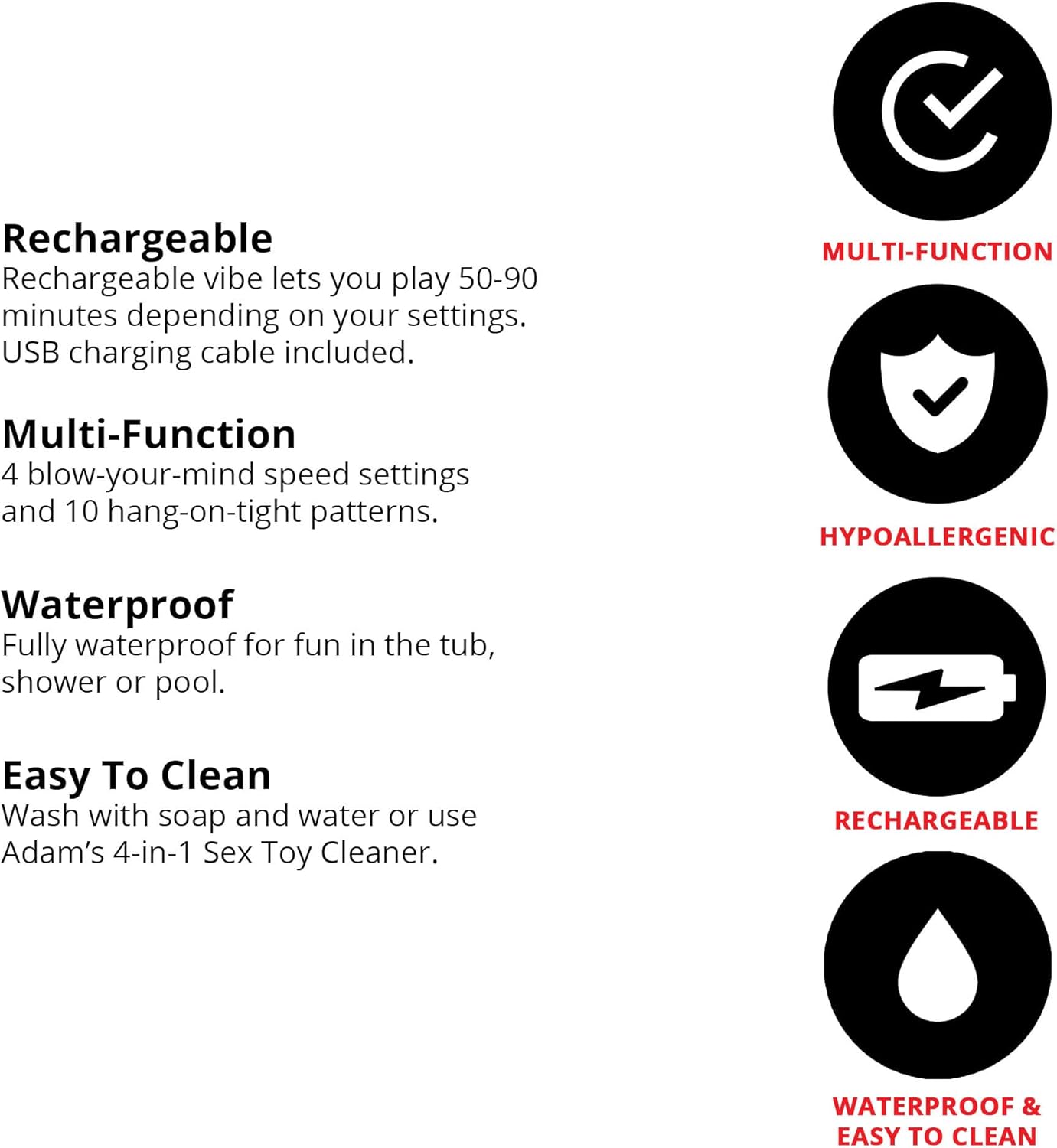 Adam & Eve Midnight Rabbit Vibrator - Curved Shaft with Flexible Bunny