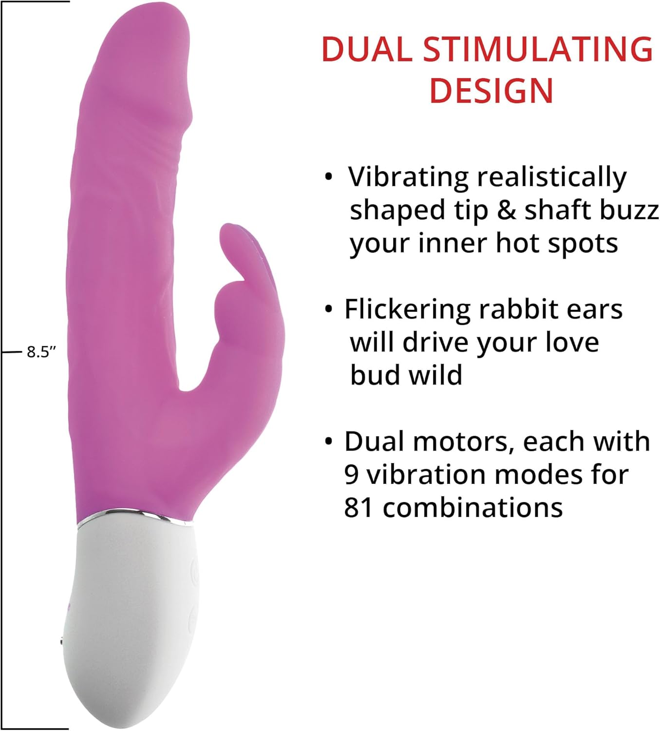 Adam & Eve Realistic Rabbit Vibrator with Dual Motors