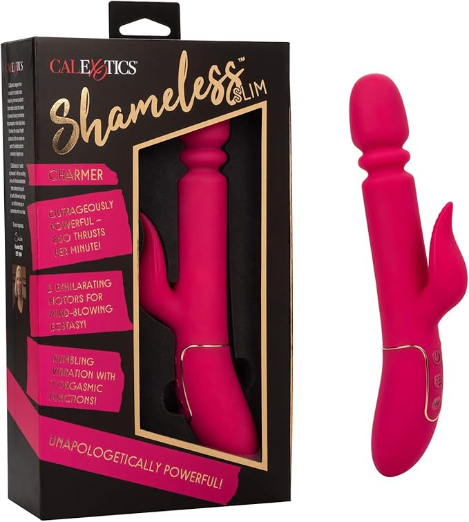 CalExotics Shameless Slim Charmer – Powerful Thrusting & Vibrating Massager