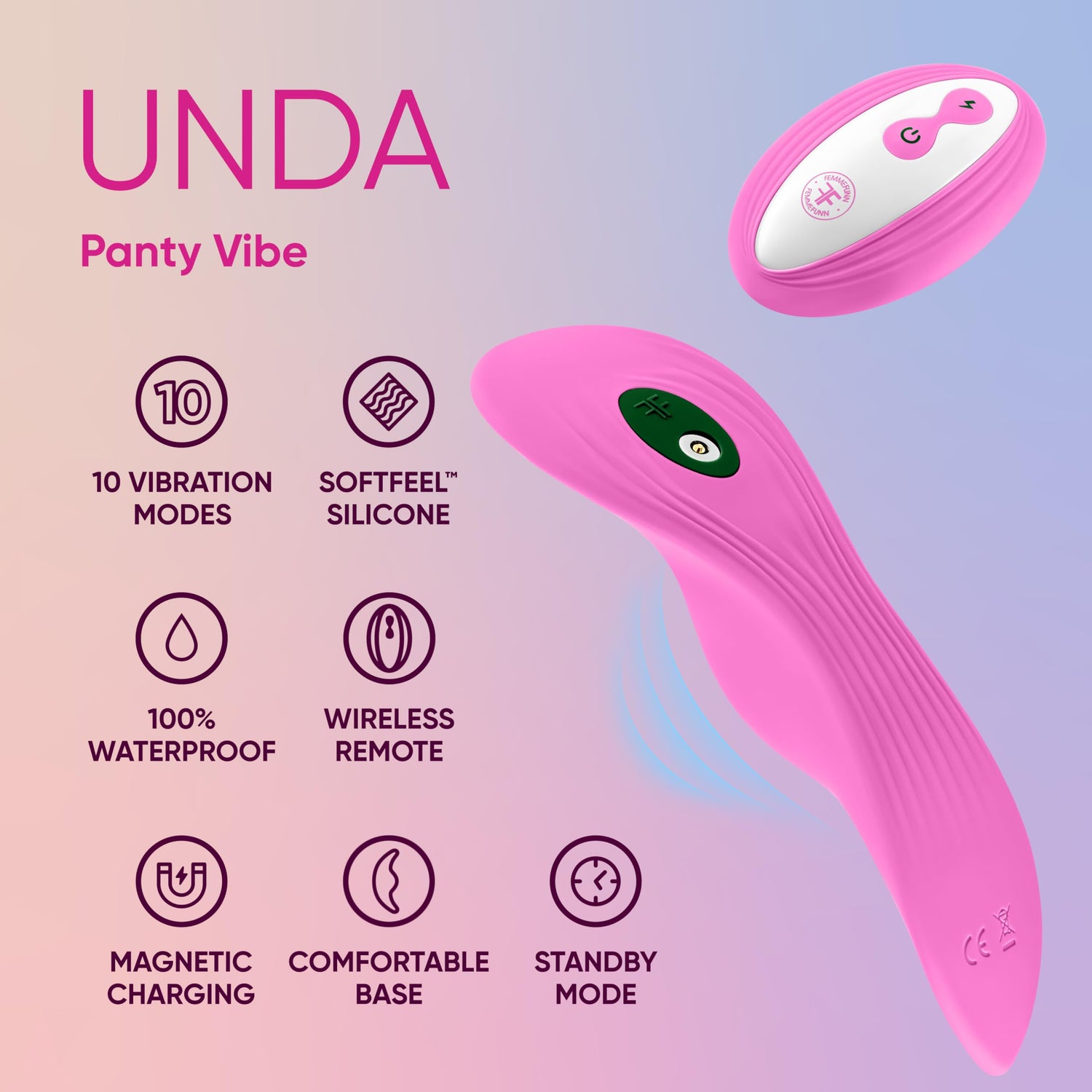 Unda Panty Vibrator - Remote Controlled, Slim, Powerful & Waterproof