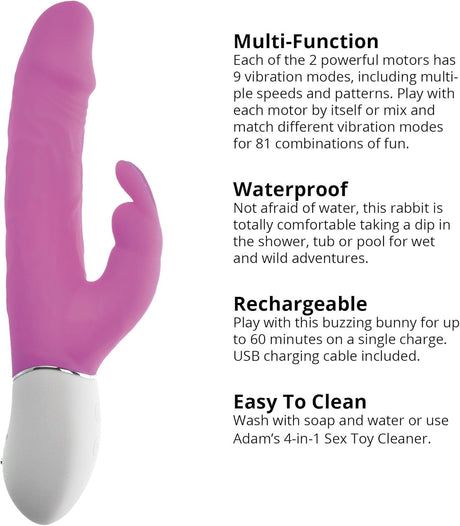 Adam & Eve Realistic Rabbit Vibrator with Dual Motors