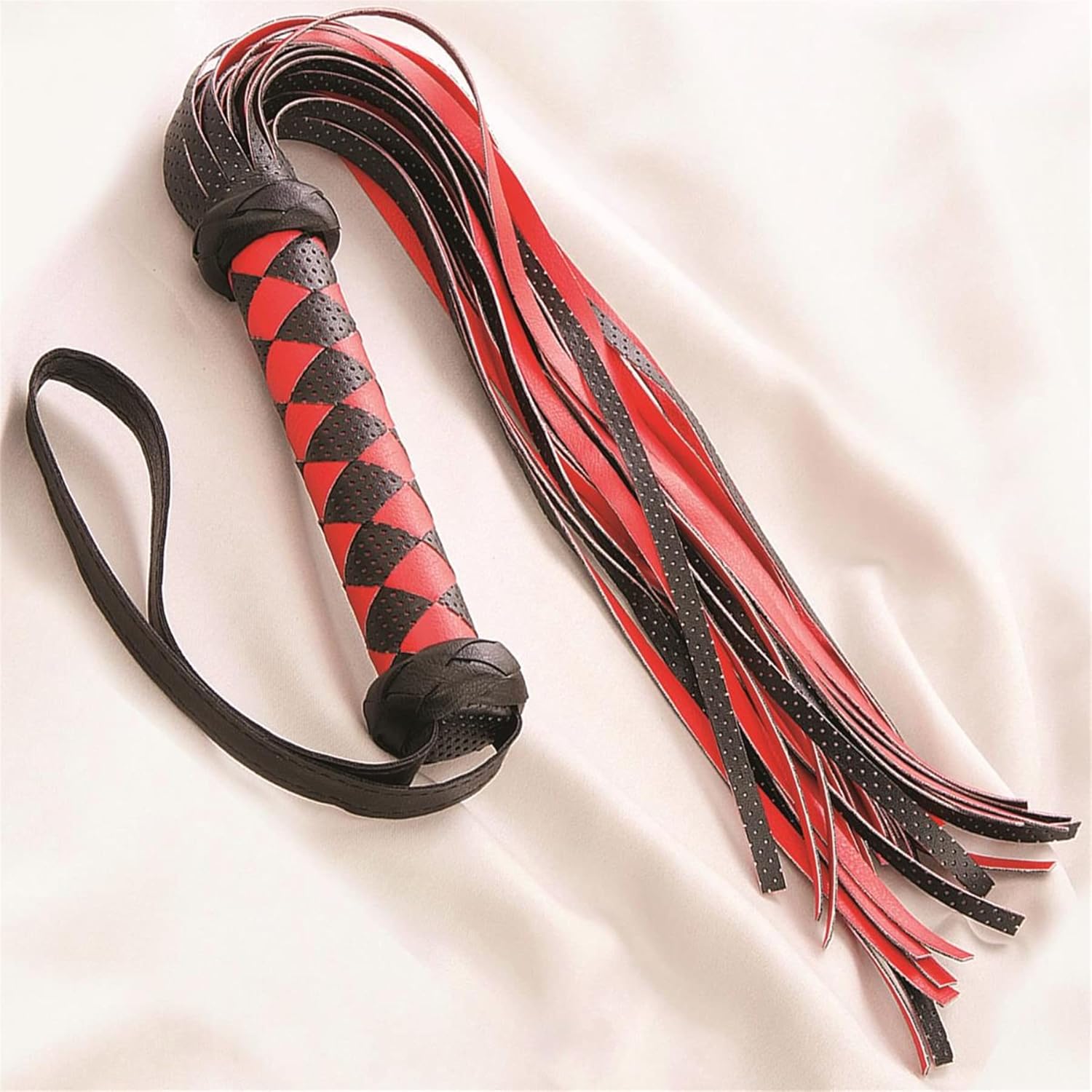 Adam & Eve Scarlet Couture Diamond Flogger - Secure Wrist Loop