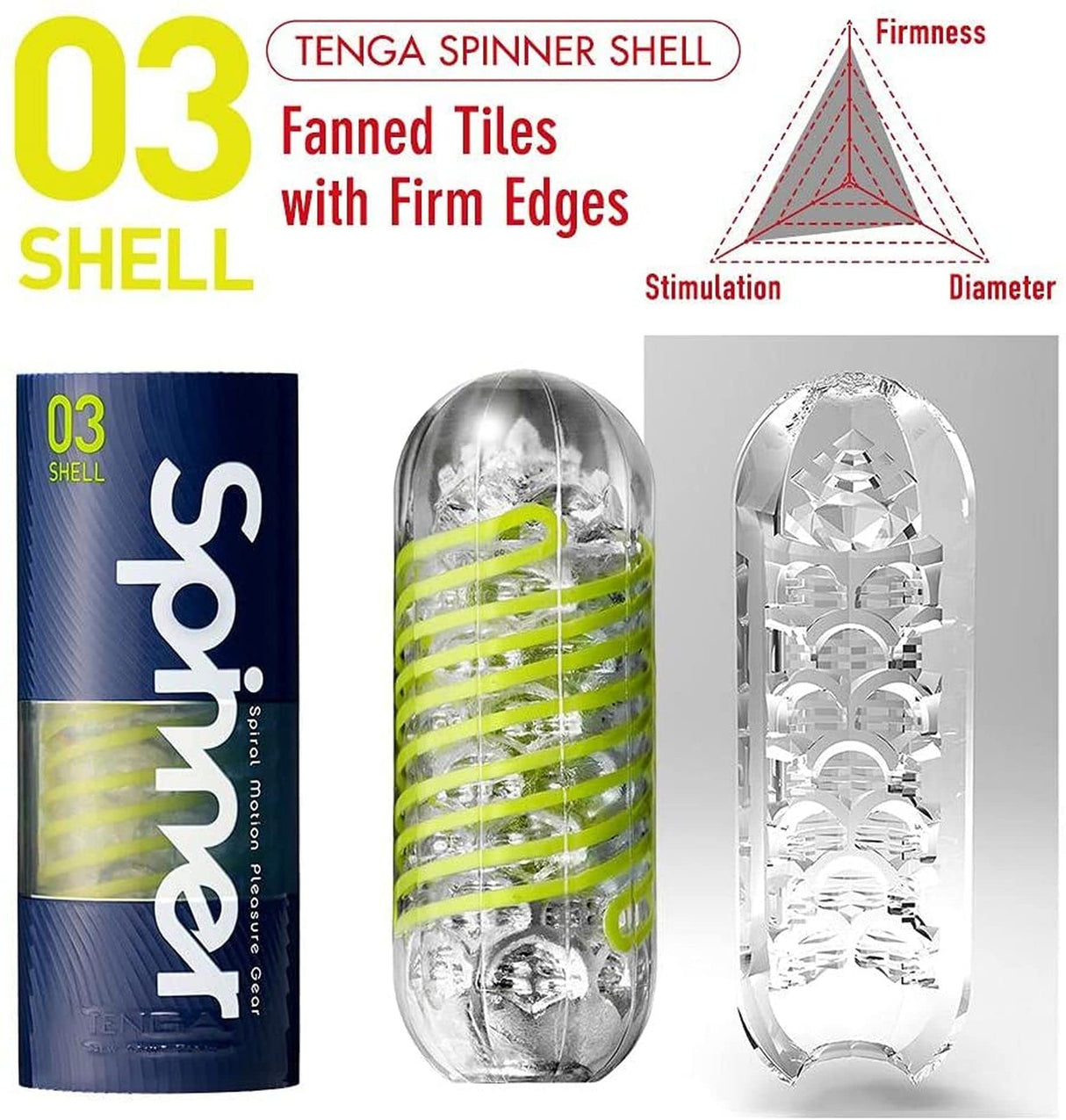 Tenga Spinner 03 Shell - Spiral Male Masturbation Sleeve with Lube Included
