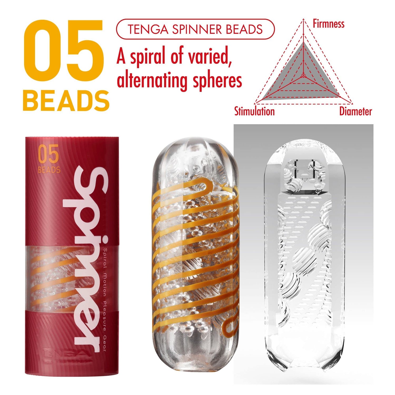 Tenga Spinner 05 Beads - Spiral Male Masturbation Sleeve with Lube Included
