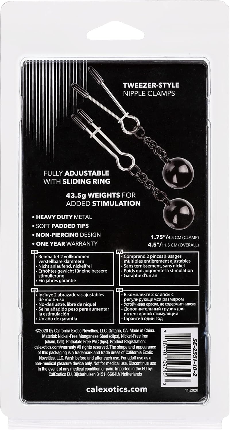 CalExotics Weighted Nipple Clamps - Tweezer Grip