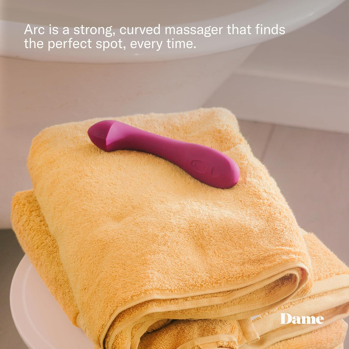 Dame Arc Plum – Curved Rechargeable Vibrator