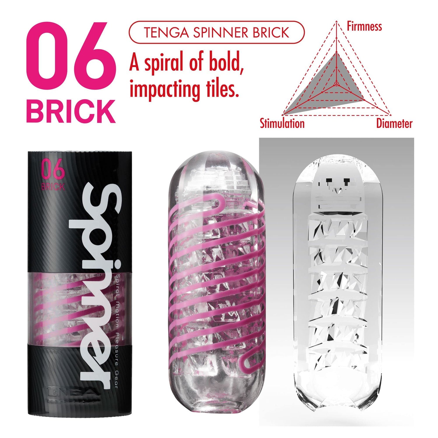 Tenga Spinner 06 Brick - Spiral Male Masturbation Sleeve with Lube Included