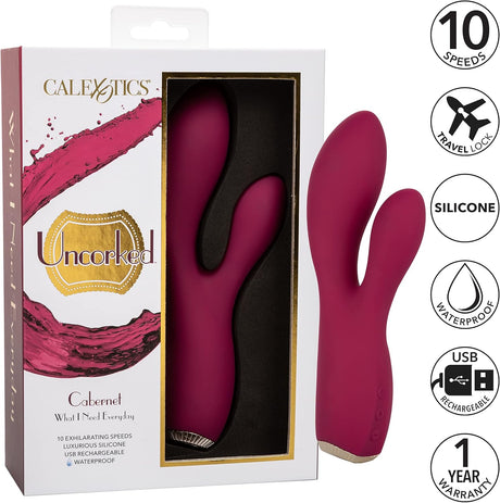 CalExotics Uncorked Cabernet – Luxurious Dual Massager with 10 Vibration Speeds