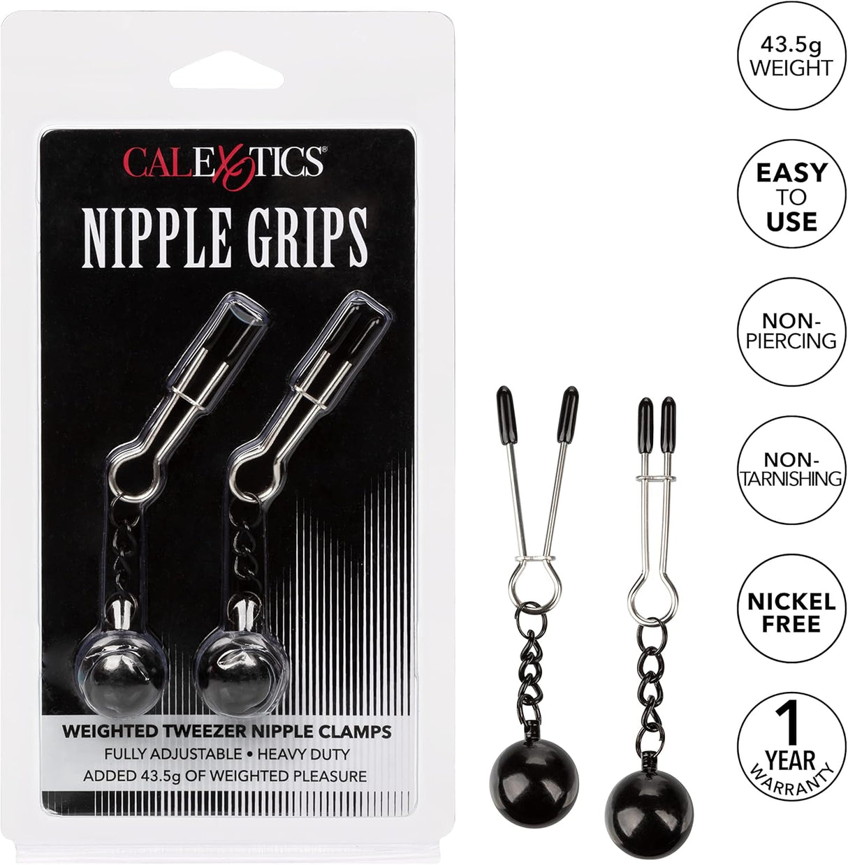 CalExotics Weighted Nipple Clamps - Tweezer Grip