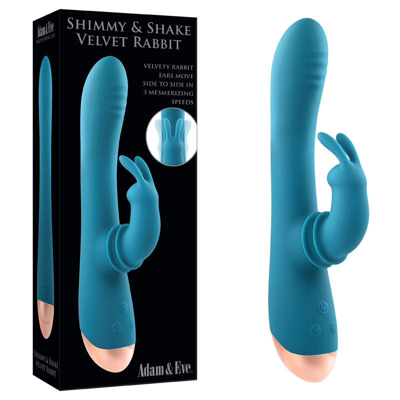 Adam & Eve Shimmy & Shake Velvet Rabbit Vibrator - Side to Side Movement