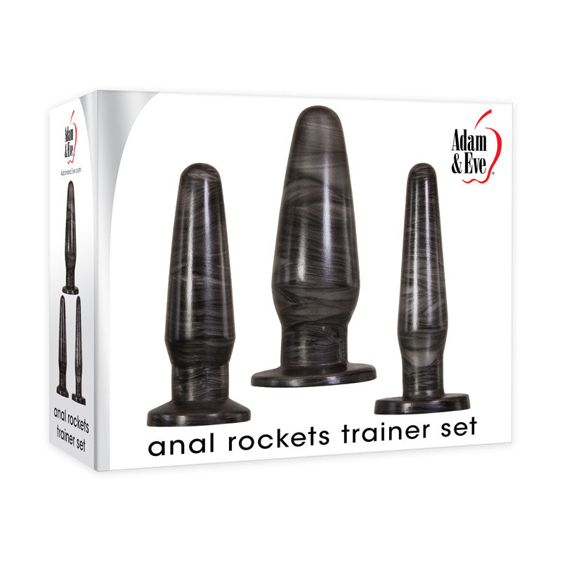 Adam & Eve Anal Rockets Trainer Set of 3 Butt Plugs with Suction Base