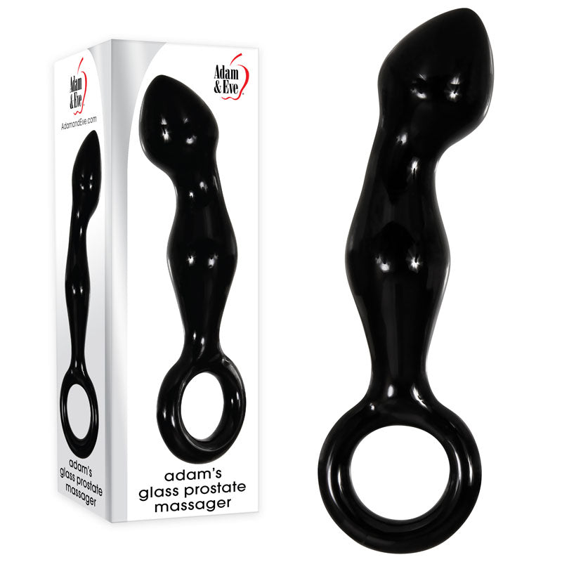 Adam & Eve Glass Prostate Massager - Curved Tip for P-Spot Stimulation (16.5cm)