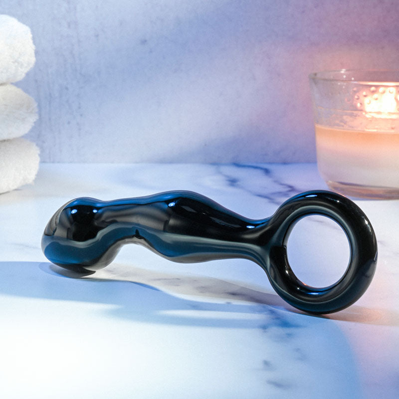 Adam & Eve Glass Prostate Massager - Curved Tip for P-Spot Stimulation (16.5cm)