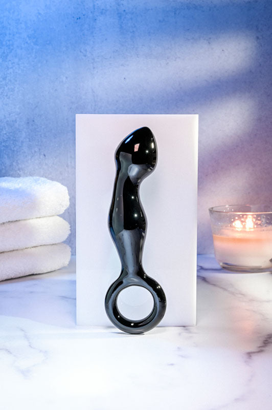 Adam & Eve Glass Prostate Massager - Curved Tip for P-Spot Stimulation (16.5cm)