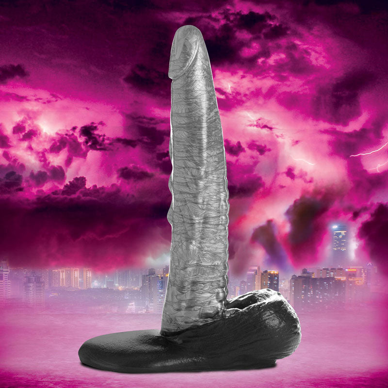 Creature Cocks Gargoyle Rock Hard Silver Fantasy Dildo (9.3")