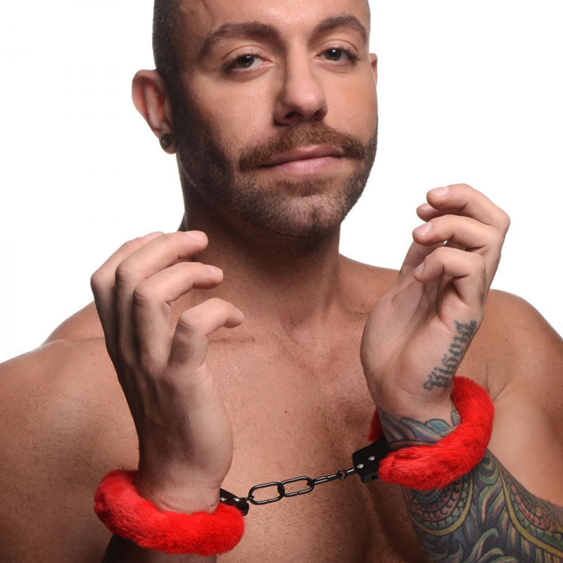 Master Series Cuffed in Fur Fluffy Handcuffs - Sturdy and Adjustable