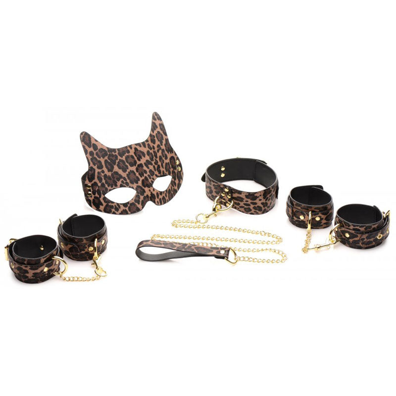 Master Series Wild Sex - Complete 7 Piece Bondage Set - Leopard Print Designs