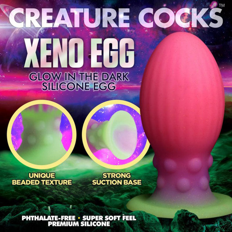 Creature Cocks XL Xeno Egg Glow-in-the-Dark Fantasy Plug (6.9")