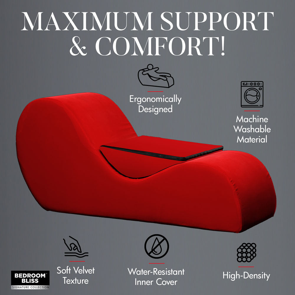 Bedroom Bliss Love Red Sex Couch - Water Resistant Faux Suede and Washable