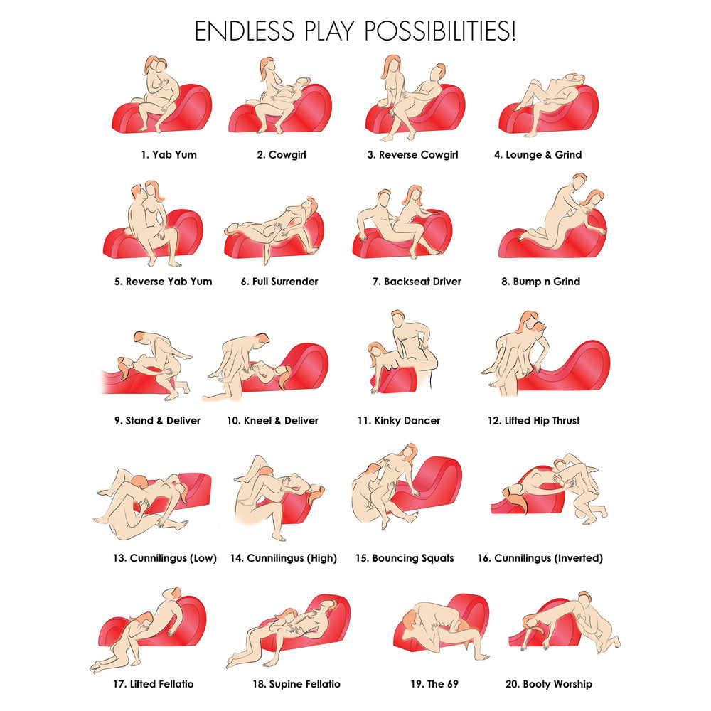 Bedroom Bliss Love Red Sex Couch - Water Resistant Faux Suede and Washable