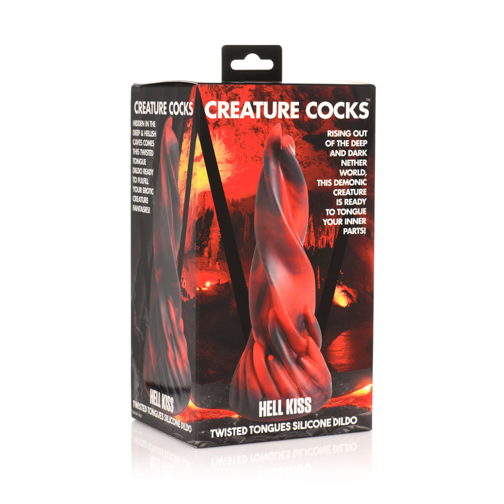 Creature Cocks Hell Kiss - Red Demon Fantasy Dildo - Harness Compatible with Suction Cup (18.8cm)