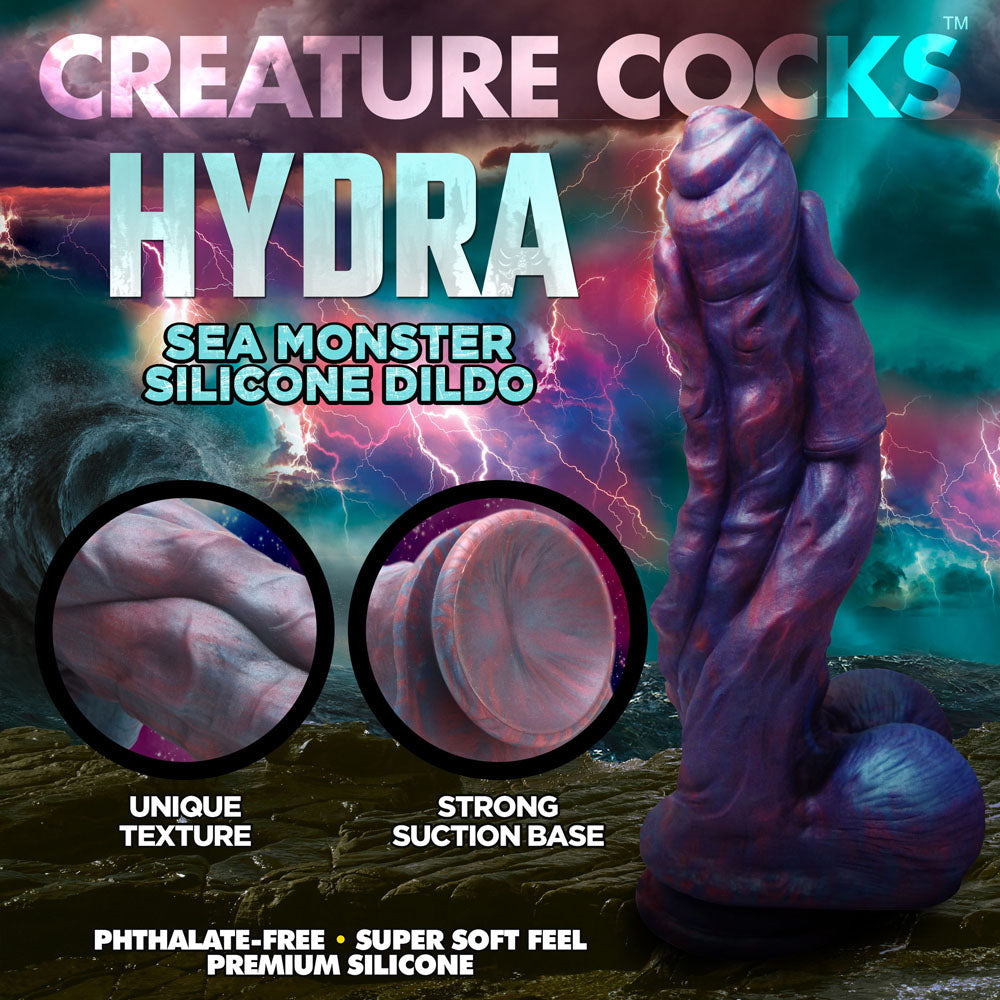 Creature Cocks Hydra Silicone Dildo - Fantasy Sea Monster - Harness Compatible with Suction Cup (26.9 cm)
