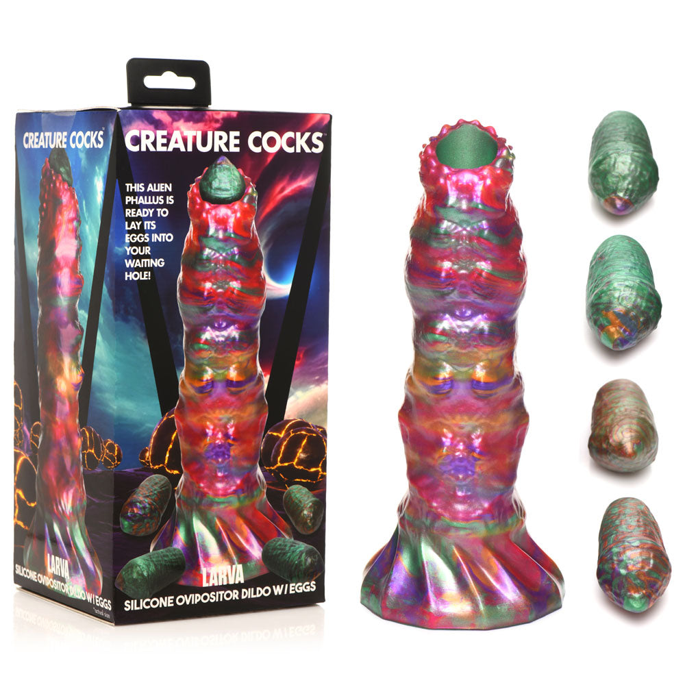 Creature Cocks Larva Ovipositor Fantasy Dildo with Eggs (9")