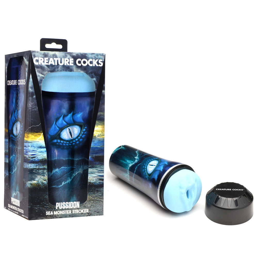 Creature Cocks Pussidon Sea Monster Blue Fantasy Stroker - Adjustable Pressure