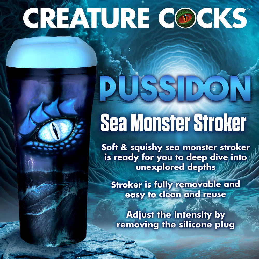 Creature Cocks Pussidon Sea Monster Blue Fantasy Stroker - Adjustable Pressure