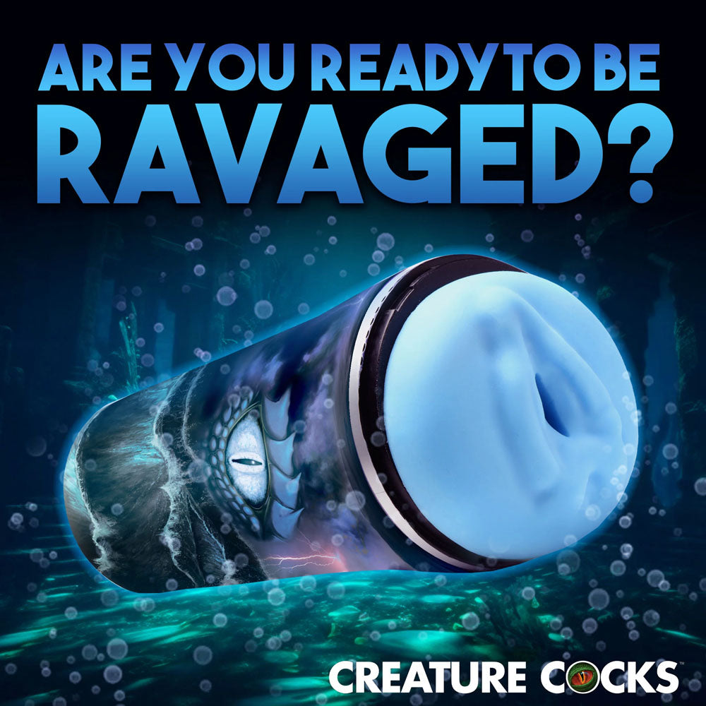 Creature Cocks Pussidon Sea Monster Blue Fantasy Stroker - Adjustable Pressure