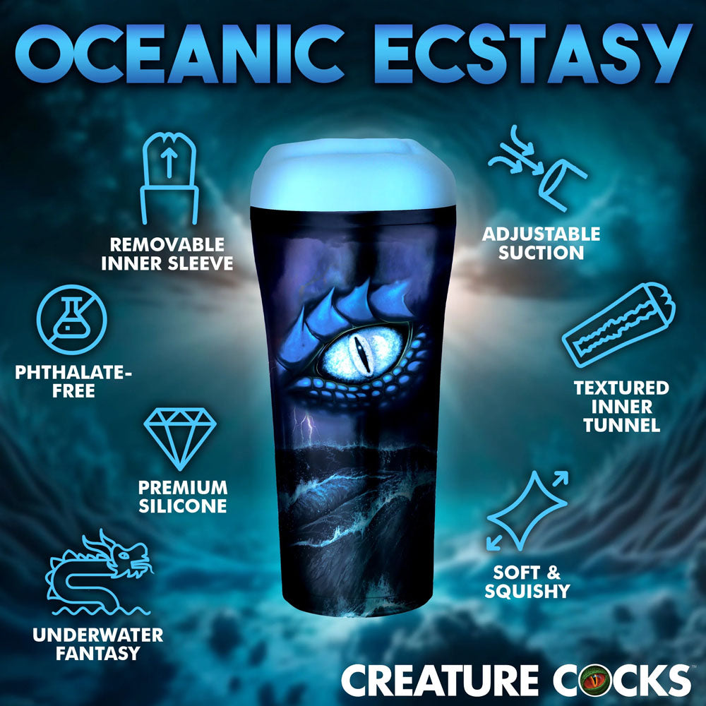 Creature Cocks Pussidon Sea Monster Blue Fantasy Stroker - Adjustable Pressure