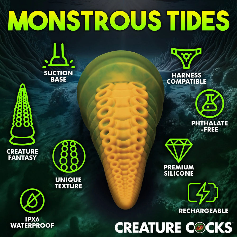 Creature Cocks Monstropus 2.0 - Powerful Vibrating Tentacle Dildo - Harness Compatible with Suction Cup (18.5cm)