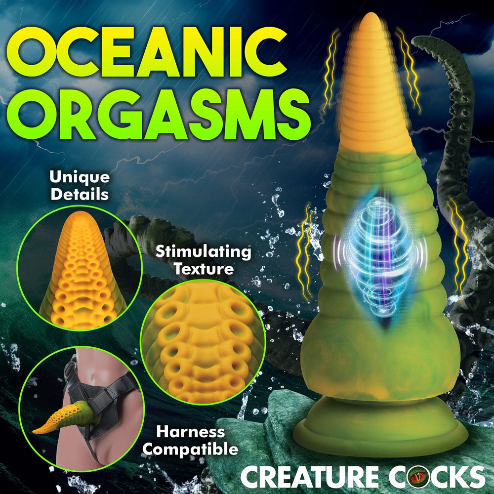Creature Cocks Monstropus 2.0 - Powerful Vibrating Tentacle Dildo - Harness Compatible with Suction Cup (18.5cm)