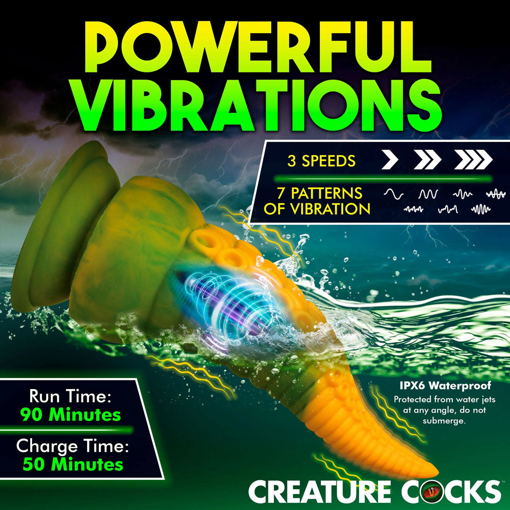 Creature Cocks Monstropus 2.0 - Powerful Vibrating Tentacle Dildo - Harness Compatible with Suction Cup (18.5cm)
