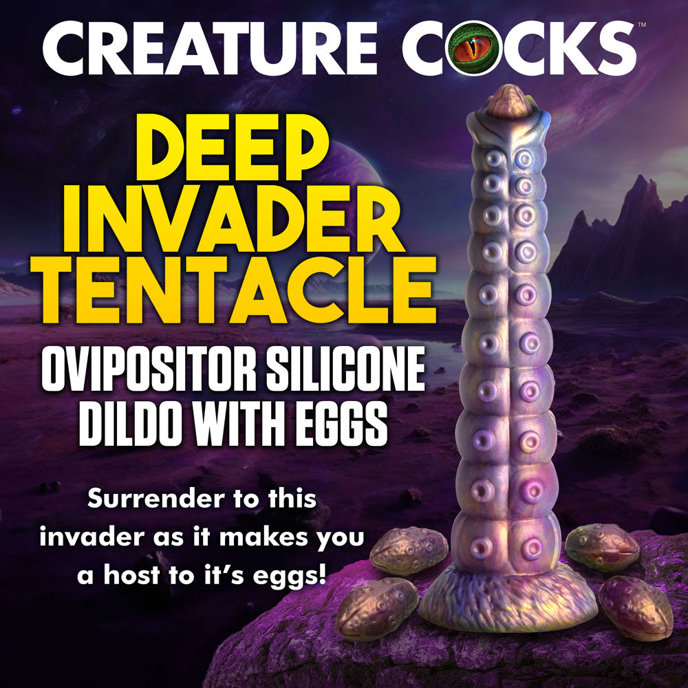 Creature Cocks Deep Invader – Multi-Colour Ovipositor Fantasy Dildo with Eggs (22.9cm)