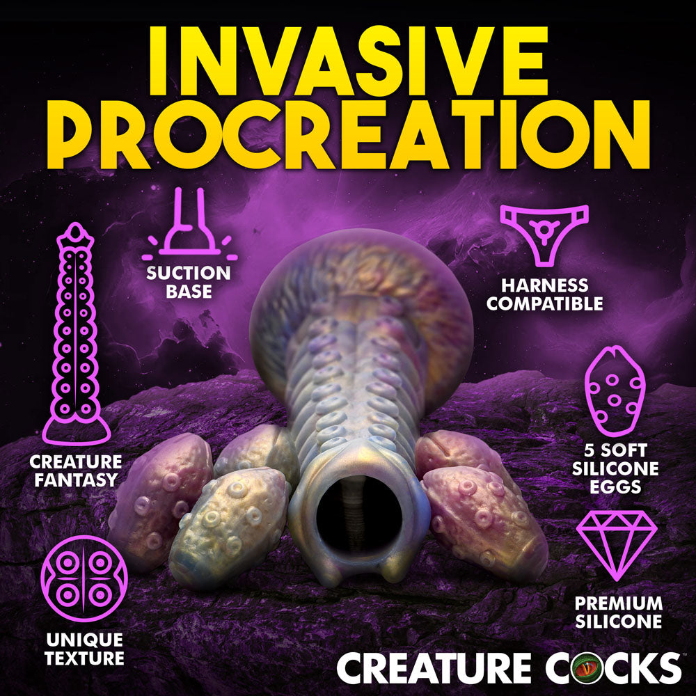 Creature Cocks Deep Invader – Multi-Colour Ovipositor Fantasy Dildo with Eggs (22.9cm)