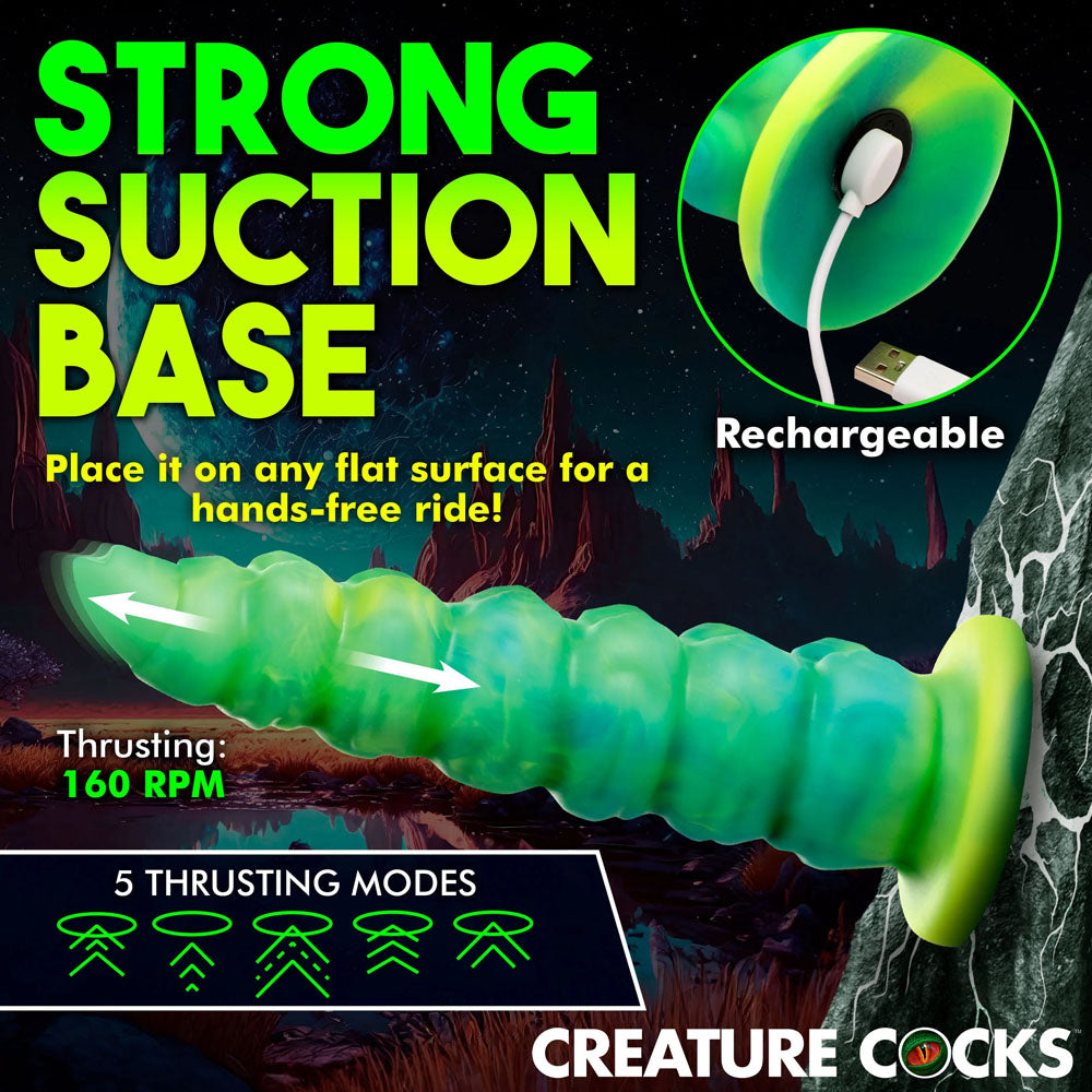 Creature Cocks Squirmer Fantasy Dildo - Thrusting & Vibrating (22.3cm)