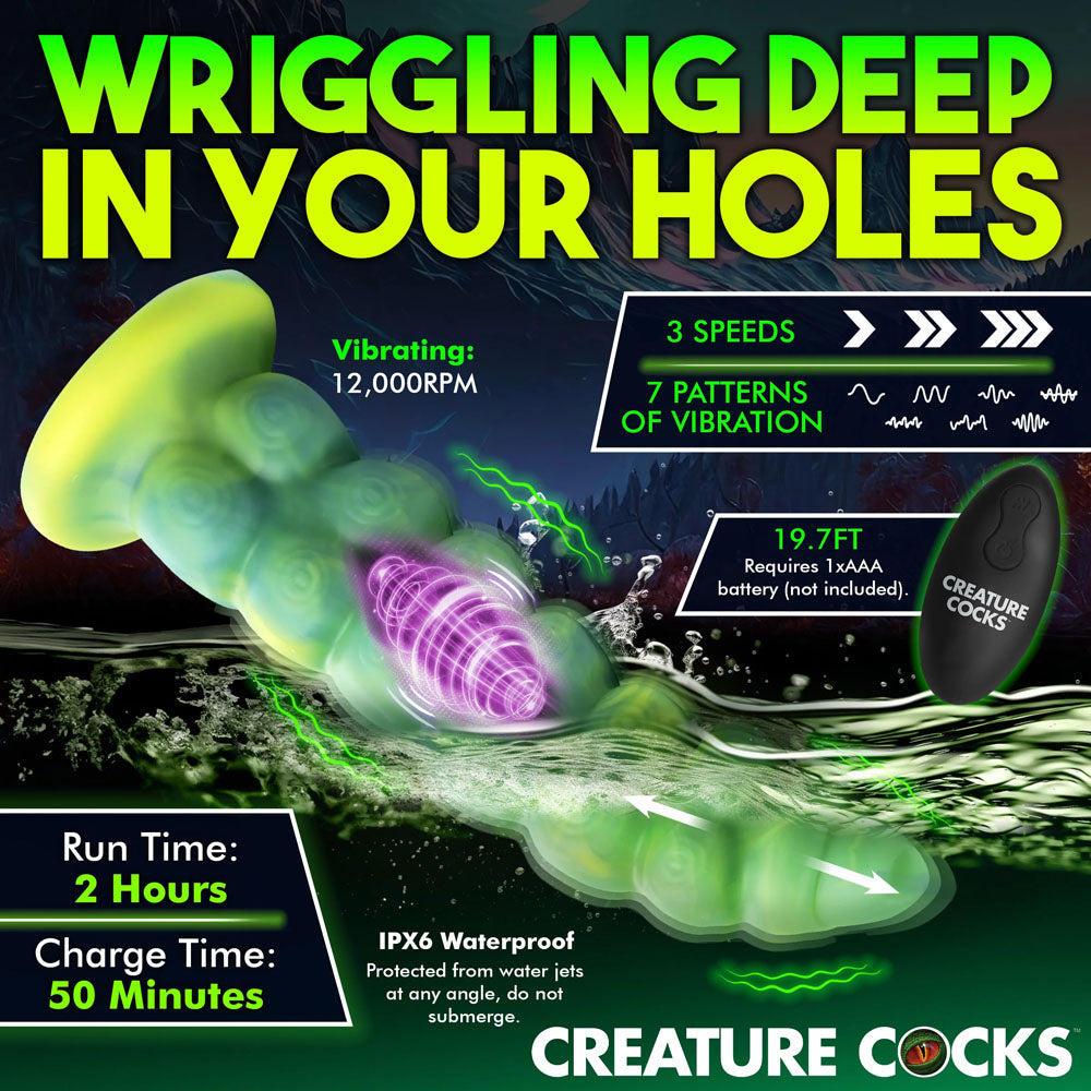 Creature Cocks Squirmer Fantasy Dildo - Thrusting & Vibrating (22.3cm)