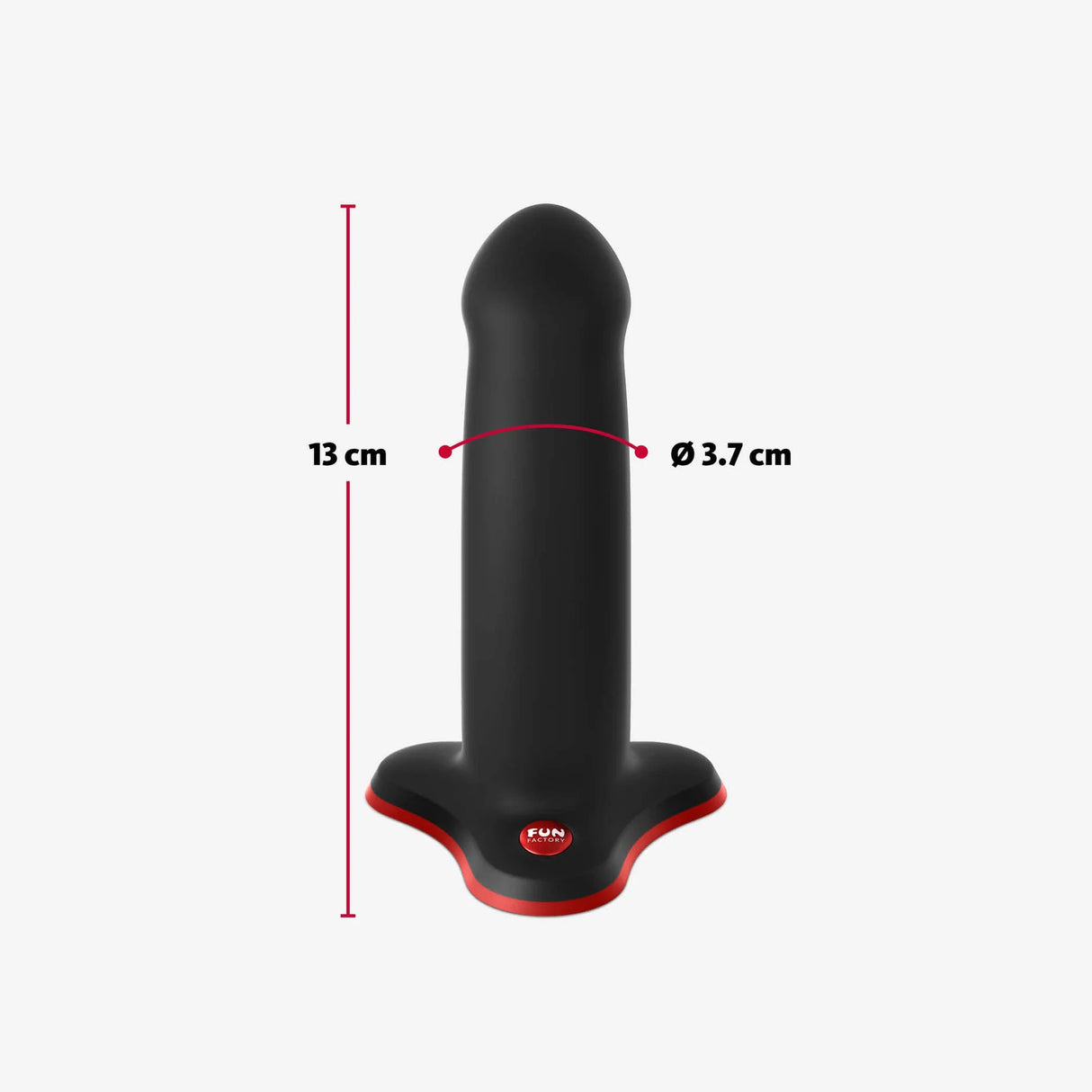 Amor Black & Red - Small Silicone Dildo for Beginners - Harness Compatible