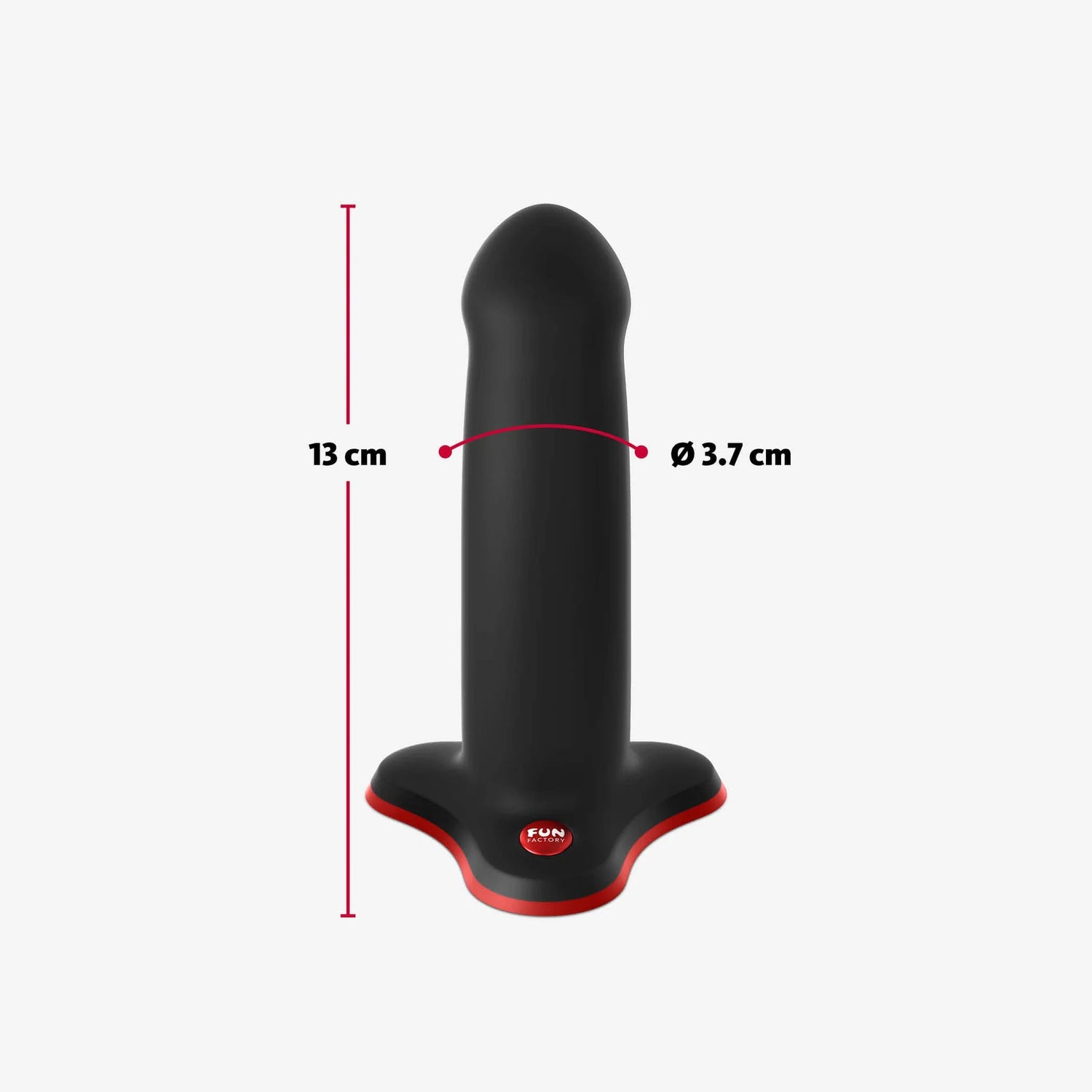 Amor Black & Red - Small Silicone Dildo for Beginners - Harness Compatible