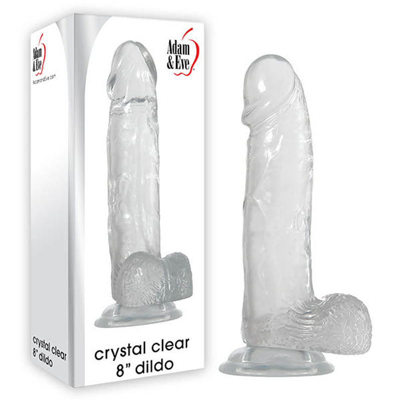 Adam & Eve Realistic Crystal Clear Dildo with Suction Cup (8")