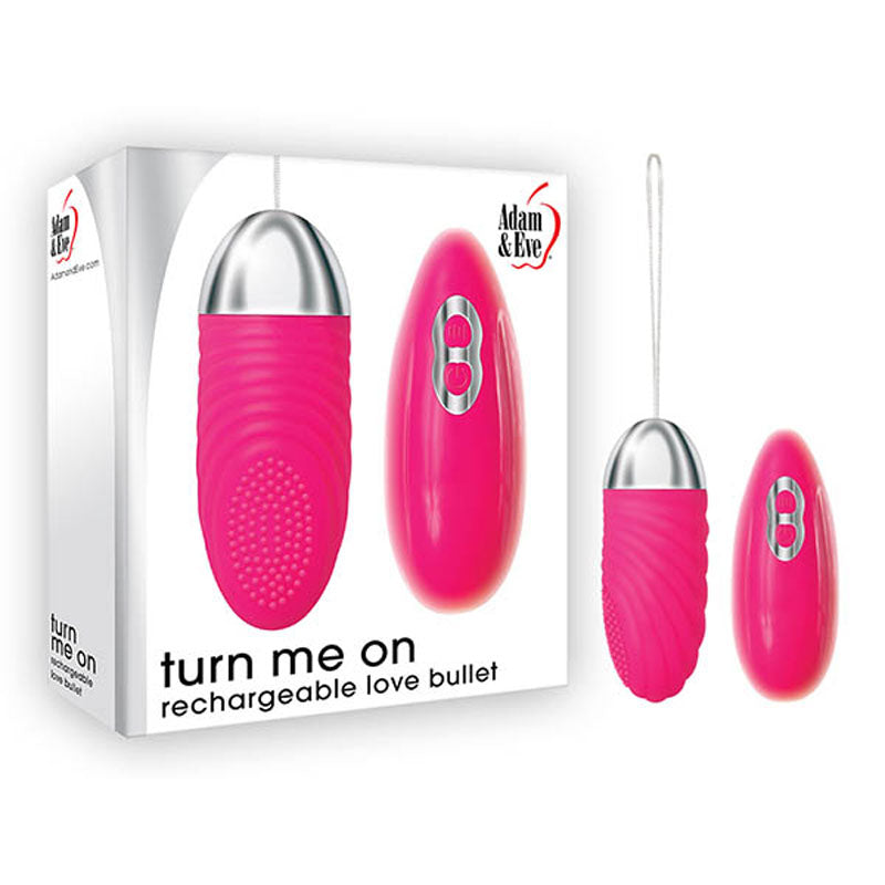 Adam & Eve Turn Me On Love Bullet Vibrator with Remote Control - Textured Nubs